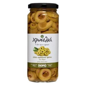 Χρυσέλια Ελιές Πράσινες Ροδέλα 180gr Βάζο