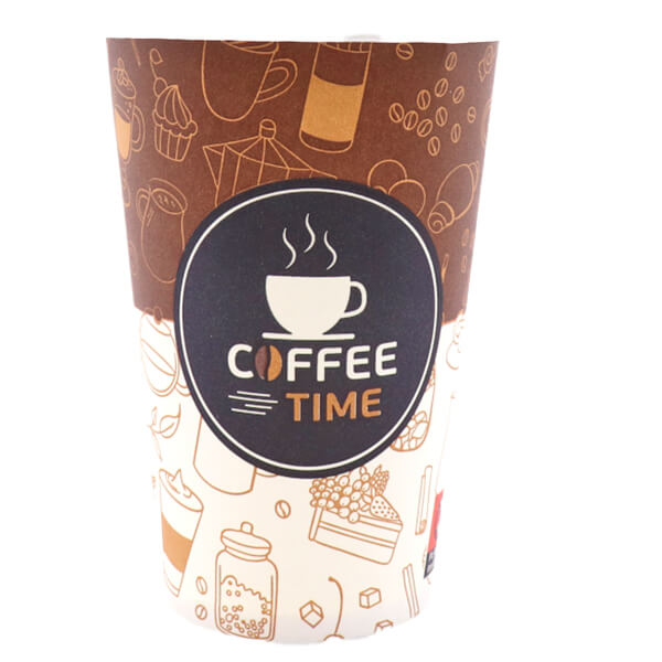 Ποτήρι Χάρτινο Coffee Time (Στενό) (Single Wall) 12oz - 50τεμ.