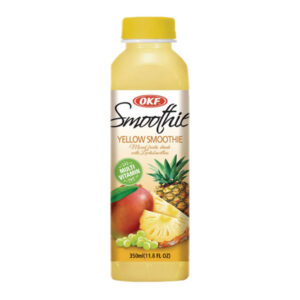 Μπουκάλι OKF Yellow Smoothie 350ml με ανανά και μάνγκο στην ετικέτα