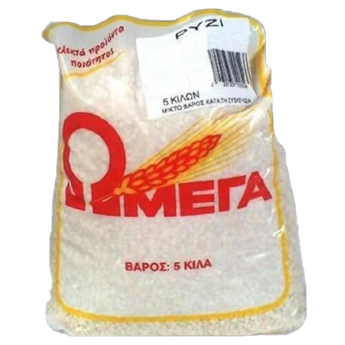 Ωμέγα Ρύζι Νυχάκι 5kg Εγχώριο