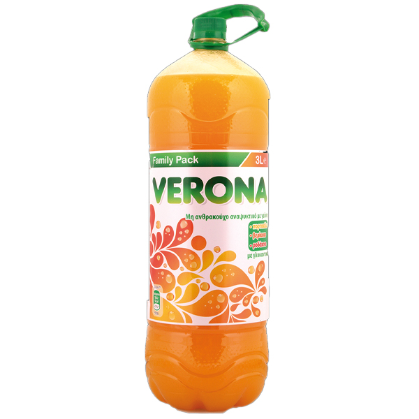 Verona Μη Ανθρακούχο Αναψυκτικό 3lt (Πορτοκάλι-Βερίκοκο-Ροδάκινο)