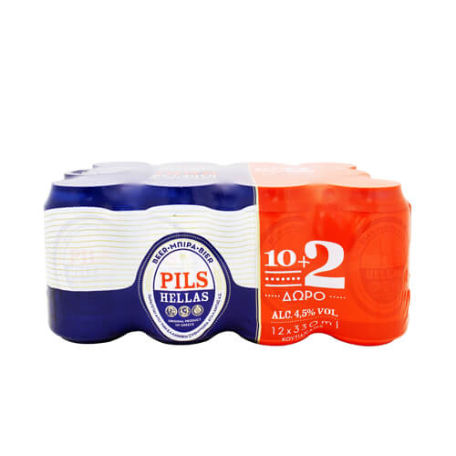 Pils Μπύρα Κουτί - 330ml (10+2 Δώρο) vol 4,5%