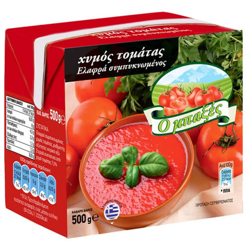 Ο ΜΠΑΞΕΣ Χυμός Τομάτας 500gr (Ελαφριάς Συμπύκνωσης 7,5%)