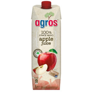 AGROS Χυμός Μήλο 100% Φυσικός 1lt