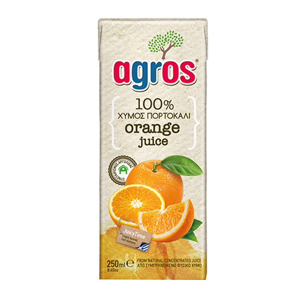 AGROS Χυμός Πορτοκάλι 250ml 100% Φυσικός