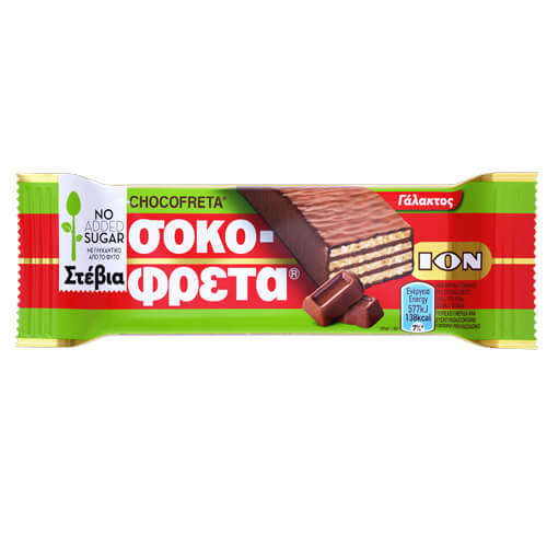 ΙΟΝ Σοκοφρέτα Γάλακτος (20x38gr) (Στέβια)