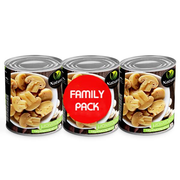 Natura Μανιτάρια 185gr (3τεμ.) - Τεμαχισμένα (Family Pack)