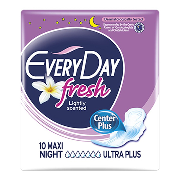 EVERYDAY Σερβιέτες Fresh Maxi Night Ultra Plus 10τεμ.