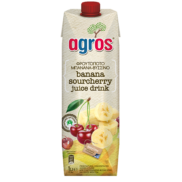 Agros Χυμός 1lt (Μπανάνα - Βύσσινο Φρουτοποτό)