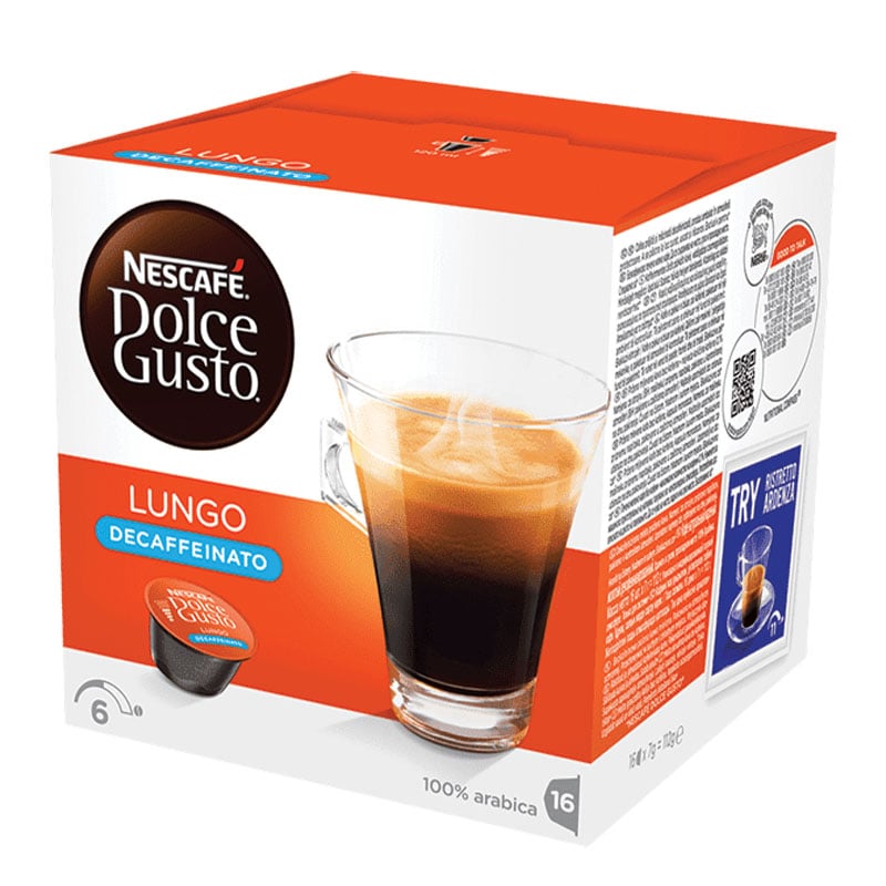 Nescafe Κάψουλες Espresso Lungo Decaffeinato Συμβατές Με Μηχανή Dolce Gusto 16caps