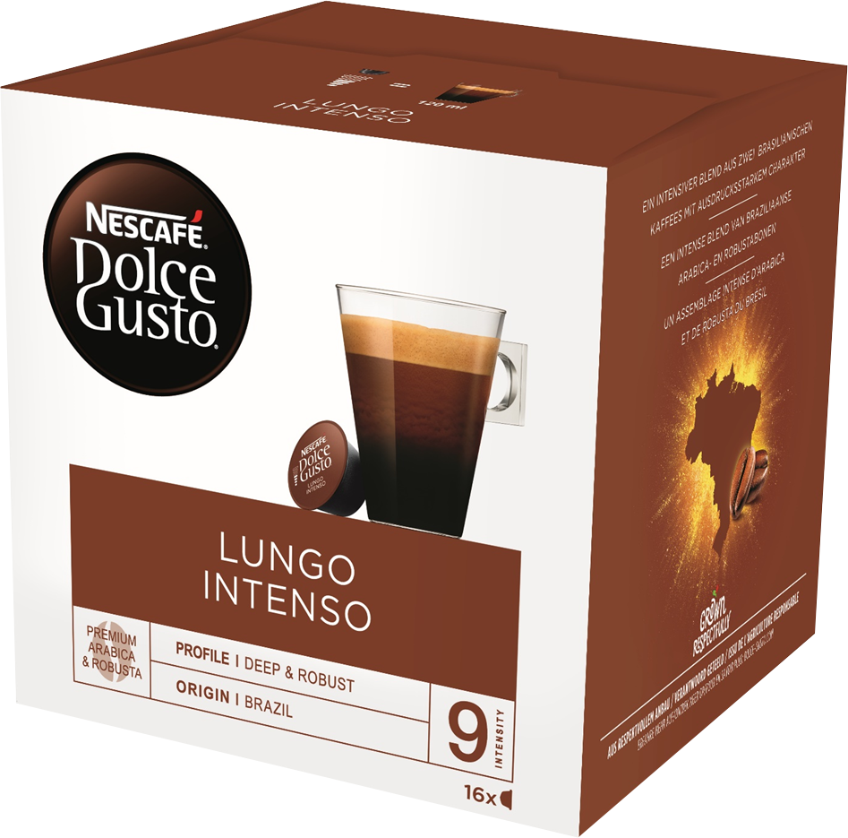 Nescafe Κάψουλες Espresso Lungo Intenso Συμβατές με Μηχανή Dolce Gusto 16caps