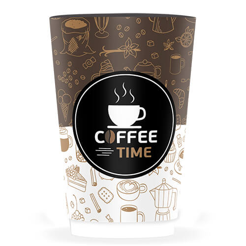 Ποτήρι Χάρτινο Coffee Time Double Wall 12oz-14oz 25τεμ.