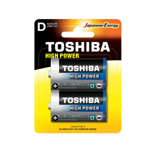 Toshiba Μπαταρία D (2τεμ.) Αλκαλική