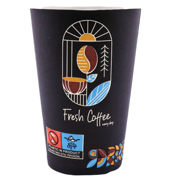 Ποτήρι Χάρτινο Fresh Coffee Στενό Single Wall 12oz (50τεμ.)