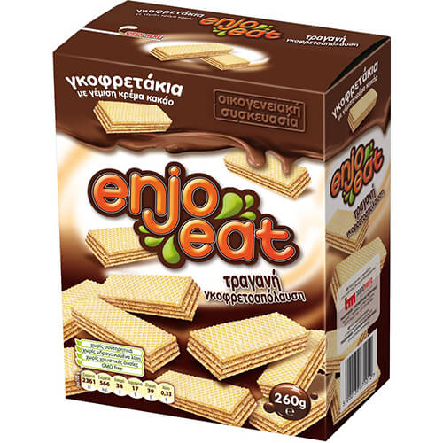 ENJOEAT Γκοφρετάκια 260gr (Κακάο)