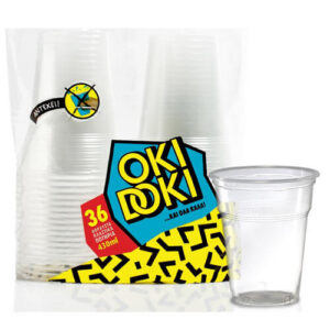 Oki Doki Πλαστικό Ποτήρι 430ml (36τεμ.) - Διαφανές