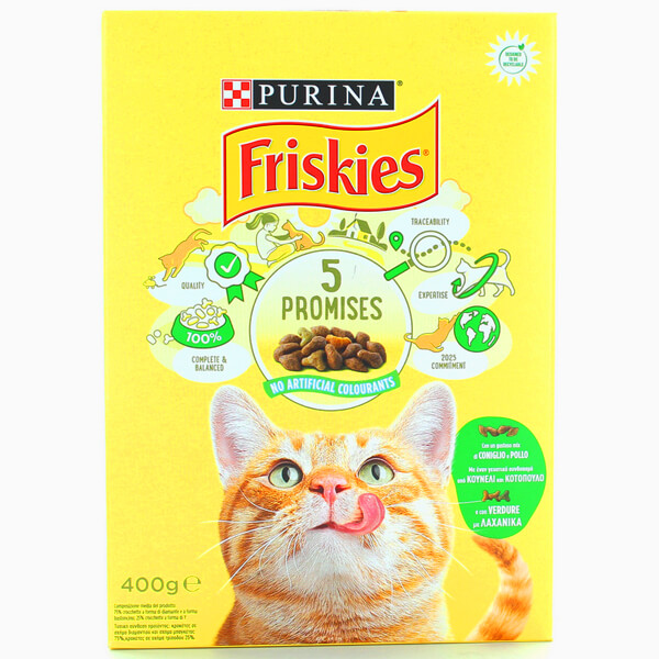 Friskies Γατοτροφή Κροκέτα 400gr (Κουνέλι-Κοτόπουλο-Λαχανικά)