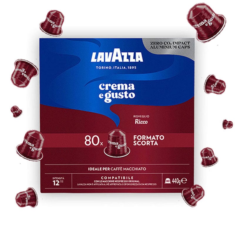 Κάψουλες Lavazza Espresso Crema&gusto Ricco Συμβατές Nespresso 80ΤΜΧ