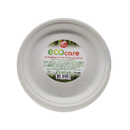 Ecocare Πιάτα από Ζαχαροκάλαμο Μεγάλα 23cm - 10τεμ.
