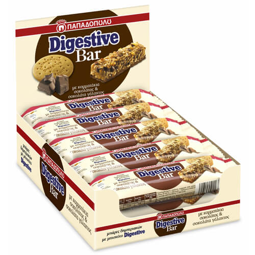 Παπαδόπουλου Digestive Bars (10x28gr.) Σοκολάτα