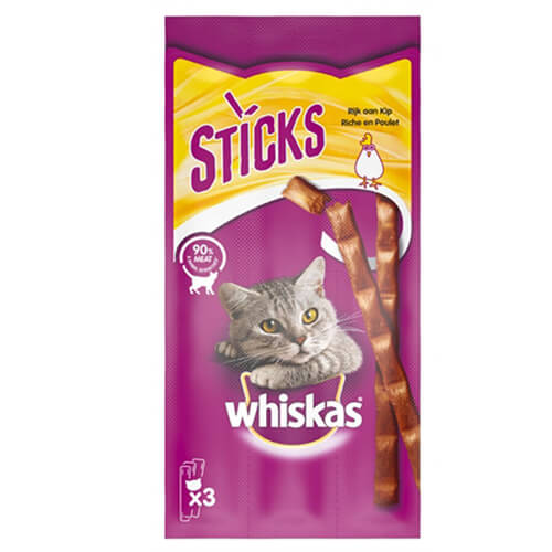 Whiskas Γατοτροφή Sticks 18gr (Κοτόπουλο)