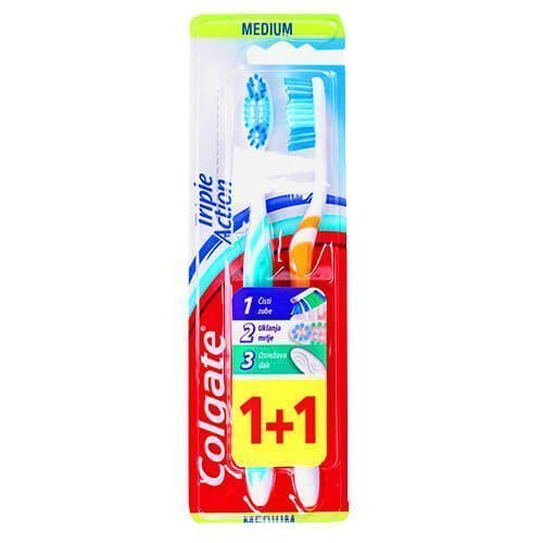 Colgate Οδοντόβουρτσα Triple Action - 2τμχ Medium
