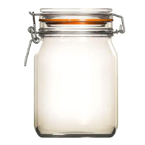 Uniglass Βάζο Γυάλινο με Καπάκι 1000ml