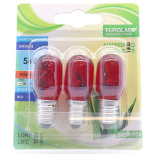Eurolamp Λάμπα Νυκτός 5W E14 Κόκκινη 3τμχ