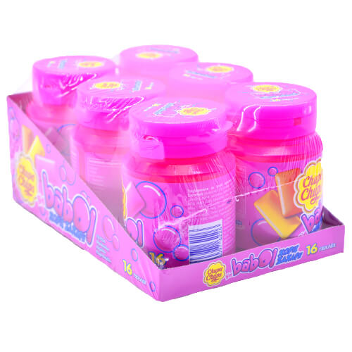 Chupa Chups Big Babol Sugarfree Bottle (6x64gr.) - (Φράουλα, Πορτοκάλι, Λεμόνι)