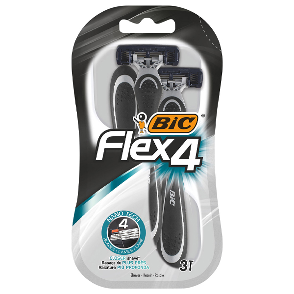 BIC Ξυραφάκια Flex 4 (3τμχ) (Nano Tech Comfort)