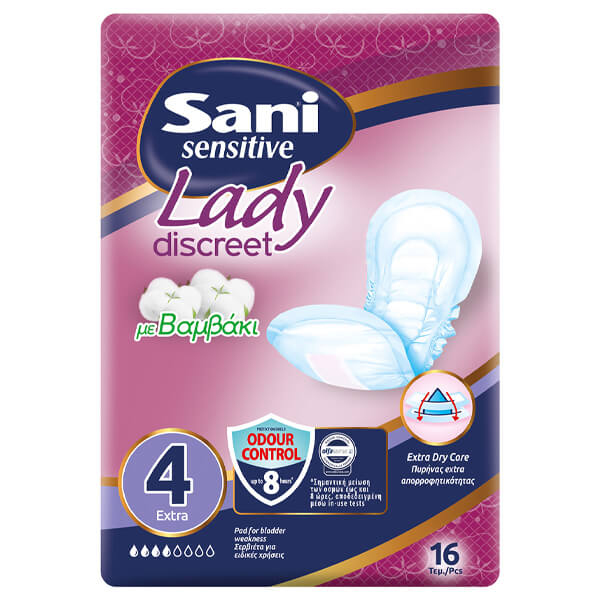 Sani Lady Σερβιέτες Ακράτειας No4 (16τεμ.) - Extra