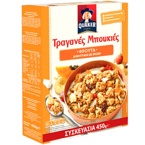 Quaker Τραγανές Μπουκιές 450gr (Φρούτα)