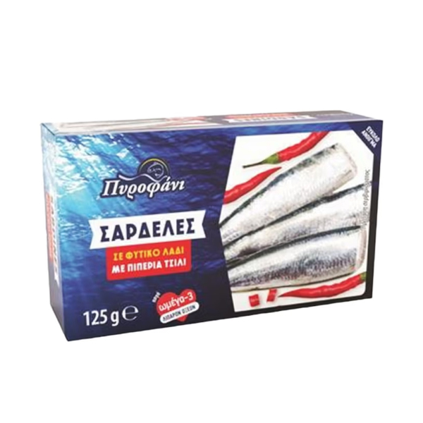 Πυροφάνι Σαρδέλα 125gr (Πικάντικη) Σε Φυτικό Λάδι