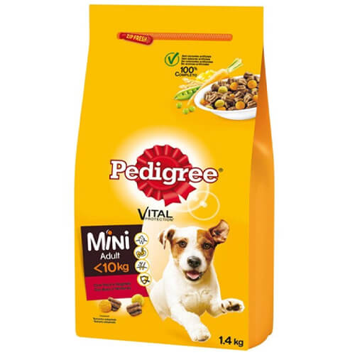 Pedigree Σκυλοτροφή 1,4kg Adult Mini - Μοσχάρι & Λαχανικά