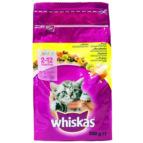 Whiskas Γατοτροφή Junior Κροκέτα 300gr (Κοτόπουλο)