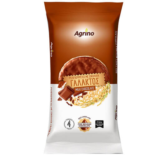 Agrino Ρυζογκοφρέτες Με Επικάλυψη Σοκολάτα Γάλακτος 60gr