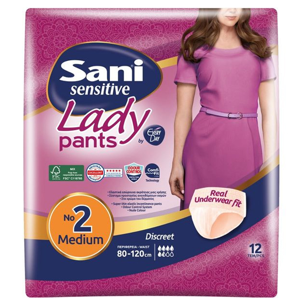 Sani Lady Pants Ακράτειας No2 (12τεμ.) - Medium