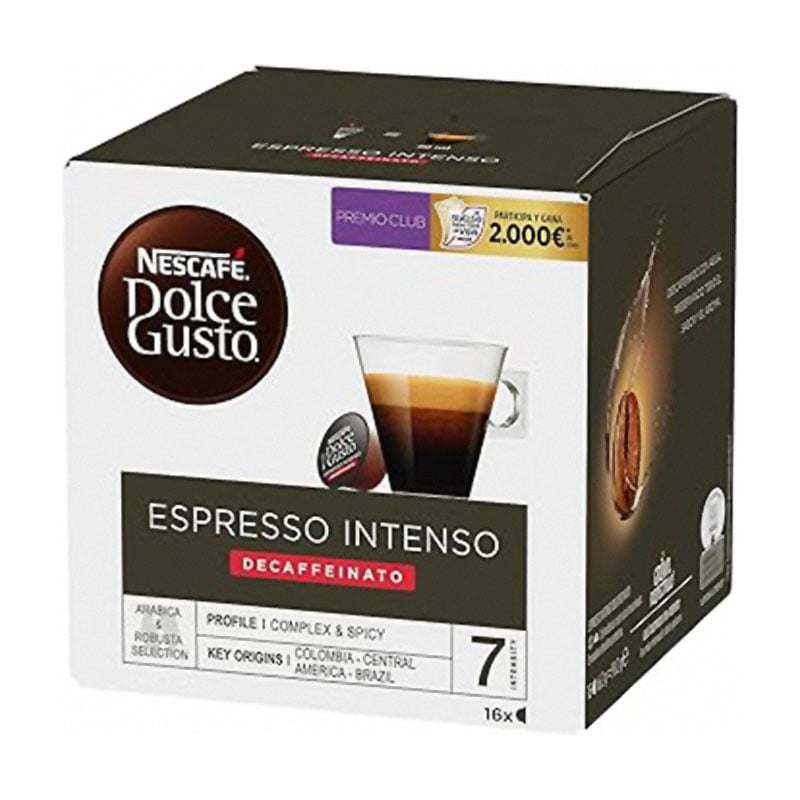 Nescafe Κάψουλες Espresso Intenso Decaf Συμβατές με Μηχανή Dolce Gusto 16caps