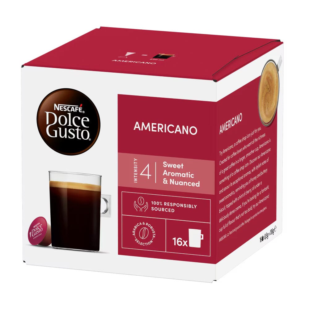 Nescafe Κάψουλες Americano Συμβατές με Μηχανή Dolce Gusto 16caps