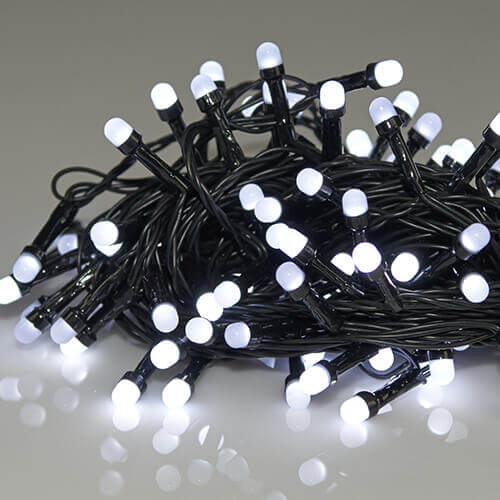 Χριστουγεννιάτικο Φωτιστικό 240L Milky LED με Πρόγραμμα Μαύρο Καλώδιο - Λευκό Λαμπάκι 31V