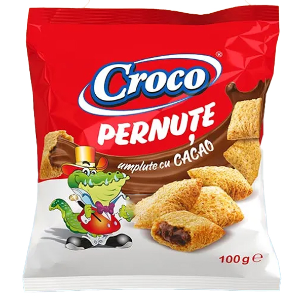 CROCO Δημητριακά Μαξιλαράκια Γεμιστά 100gr (Κακάο)