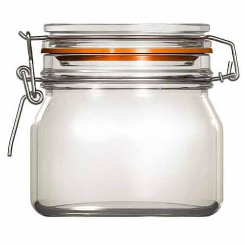 Uniglass Βάζο Γυάλινο με Καπάκι 200ml