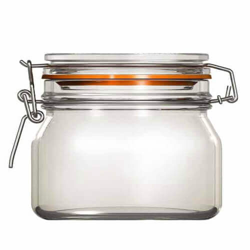 Uniglass Βάζο Γυάλινο με Καπάκι 125ml
