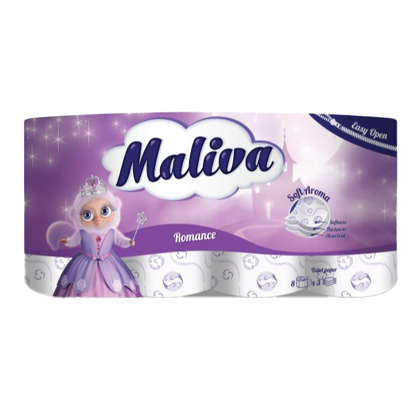 Maliva Χαρτί Υγείας 8 Ρολά 3Φ Romance