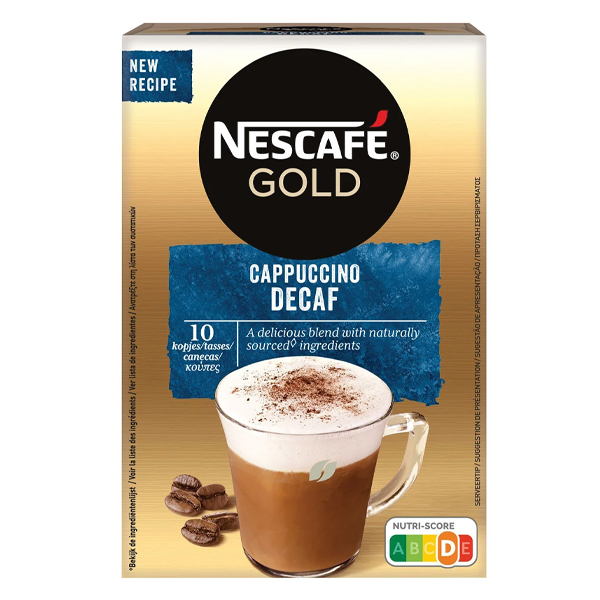 Nescafe Gold Cappuccino Decafe 10x12.5gr Swt10