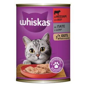 Whiskas Γατοτροφή Πατέ 400gr (Μοσχάρι)