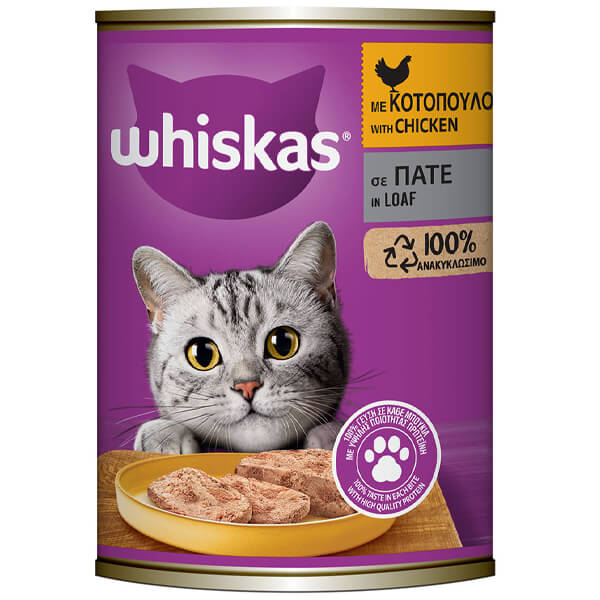 Whiskas Γατοτροφή Πατέ 400gr (Κοτόπουλο)