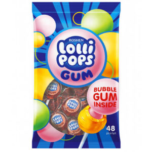 Roshen Lolli Pops Gum Γλειφιτζούρια με Τσίχλα 48τεμ 920gr