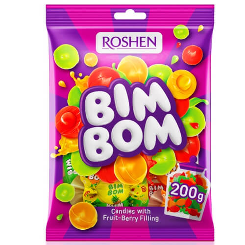 ROSHEN Bim Bom Καραμέλες Γεμιστές 200gr (Με Φρούτα)