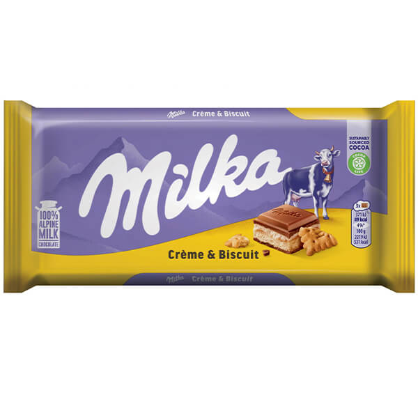 Milka Σοκολάτα 100gr - Cream & Biscuit
